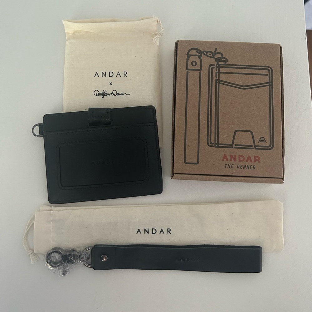 NWT Jet Black Andar Denner Wallet and Wristlet
